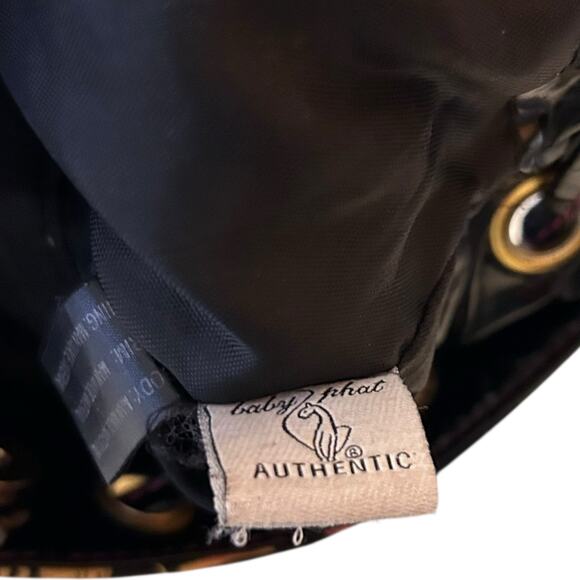 Vintage Y2K BabyPhat Shoulder Bag Black Multicolor Logo Print Adjustable Strap - Picture 3 of 16